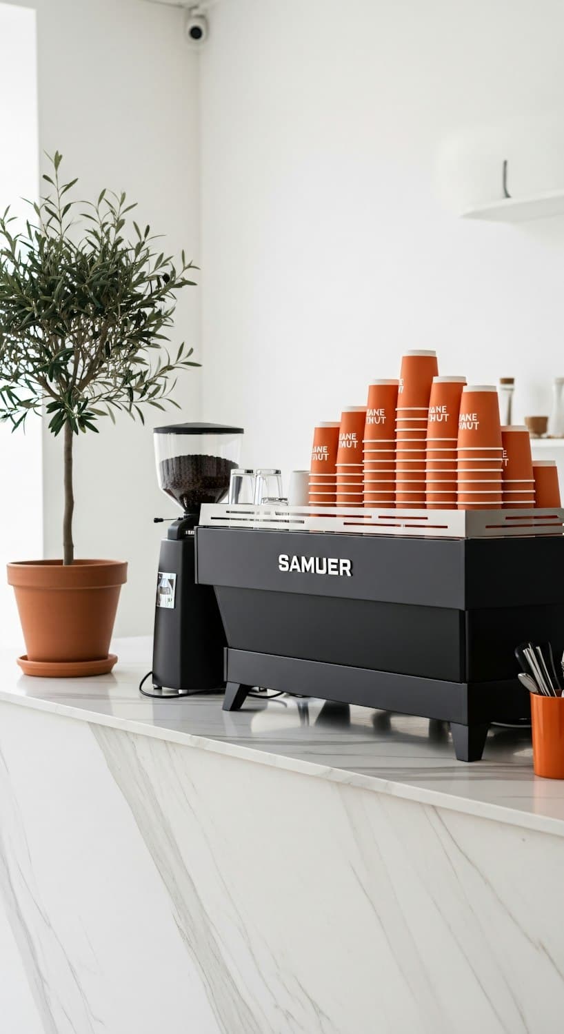 Espresso machine on the counter of a Tessel coffee bar